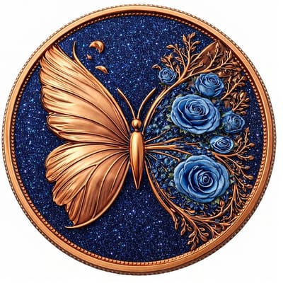"Metal"morphosis Butterfly 1 oz Copper Round Color - additional view
