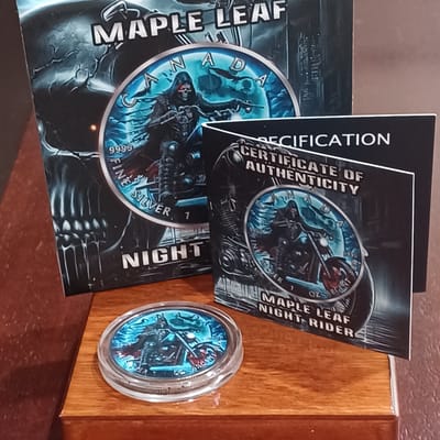 2024 Night Rider 1 oz Silver Maple Leaf Ruthenium - additional view