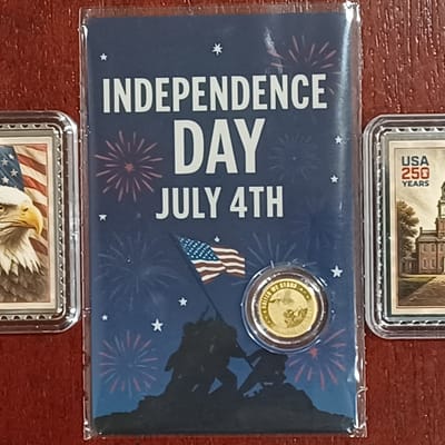 US 250th 1/5oz Silver and 1/1000oz Gold Coin