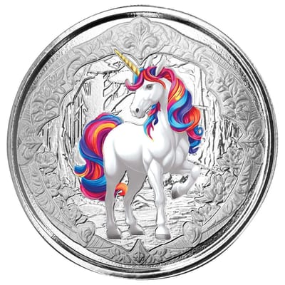 2024 Fiji Unicorn BLOSSOM 1 oz Silver Color Coin