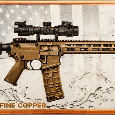 5 x 1oz Copper Bars 2nd Amendment Numbered Color