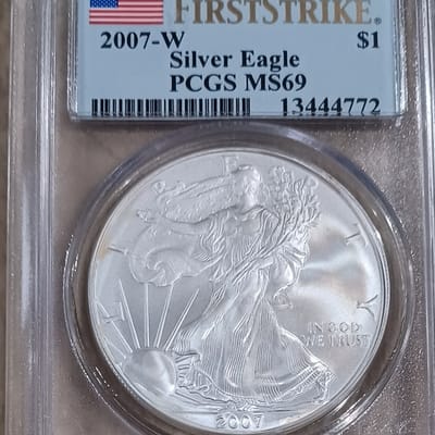 2007W 1oz American Silver Eagle Burnished NGC SP69