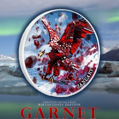 2024 Birthstones 1 oz Silver Eagle GARNET January - additional view