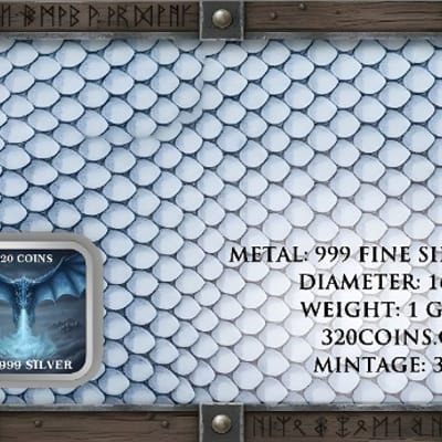 2026 ICE DRAGON 🐲 1 g Silver Bar Carded .999 Fine - additional view