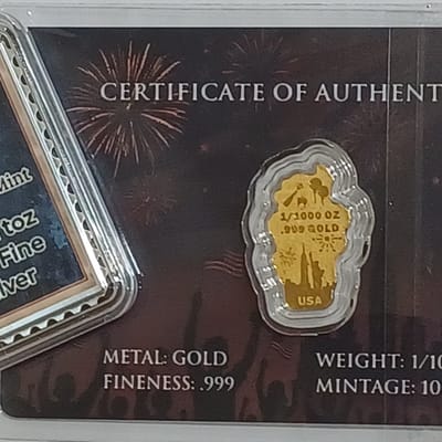 USA 250 Set 1/10 oz Silver Bar 1/1000 oz Gold - additional view