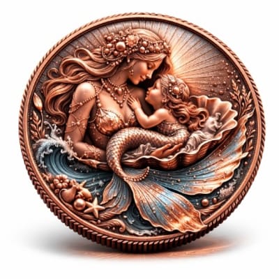 2026 Ocean's Eternal Love 1oz Copper Round Mermaid