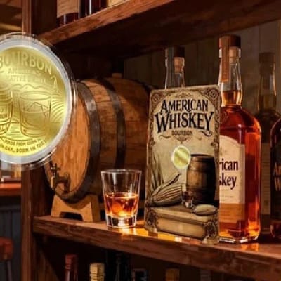 Bourbon Whiskey 1/1000 oz Gold Coin
