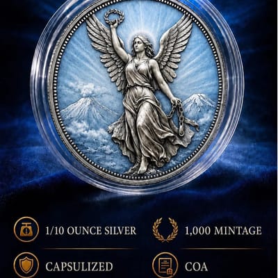 Blue Angel of Independence 1/10 oz. Silver Round - additional view