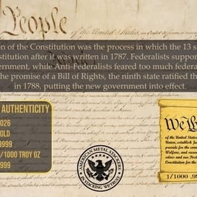2026 We The People 1/1000 oz Gold Shaped .9999 - additional view