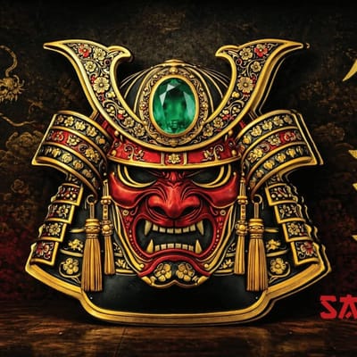 COMING SOON! XL Bushido Samurai Mask 1/000 oz Gold - additional view