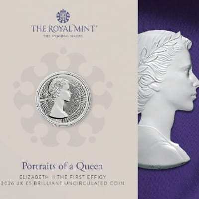 The First Effigy Elizabeth II 2026 UK £5 Coin BU