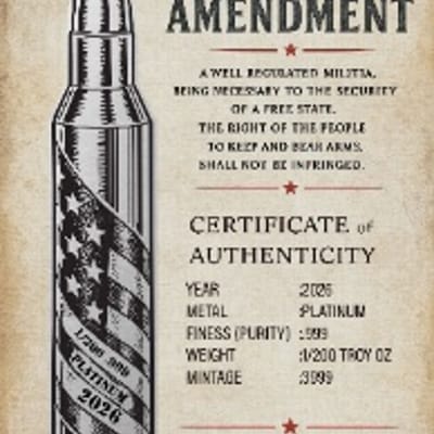 COMING SOON! 1/200oz Platinum Bullet 2nd Amendment - additional view