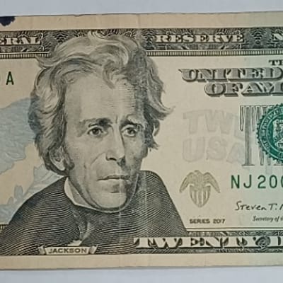 Series 2017 US $20 Bill Paper Currency NJ20020430A