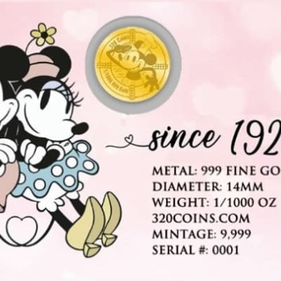 Mickey Steamboat Love 1/1000 oz Gold Round - additional view