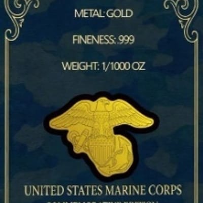 2026 Marines 1/1000 oz Gold .9999 USMC Semper Fi - additional view