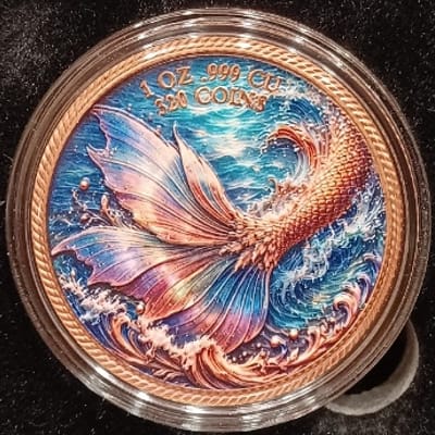 2026 Ocean Eternal Love Mermaid 1 oz Copper Round - additional view