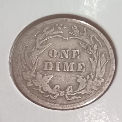 1909-P Barber Dime 90% Silver US Coin - additional view