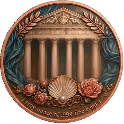 2026 Aphrodite 1 oz Copper Round COA 3D - additional view