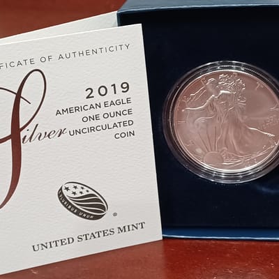2019-W 1oz American Silver Eagle Burnished Boxed