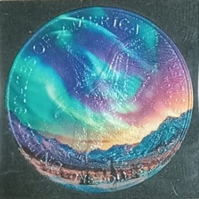 2025 ASE 1 oz. Silver Aurora Polar Sky Colorized - additional view