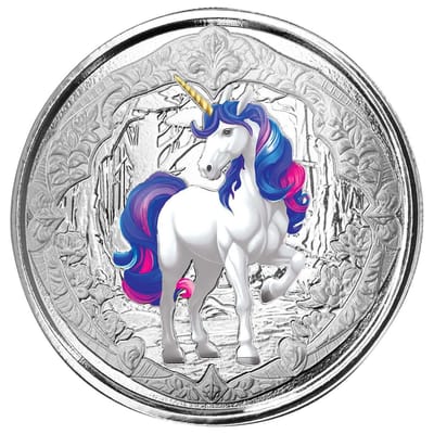 2024 Fiji Unicorn AZUREA 1 oz Silver Coin Color
