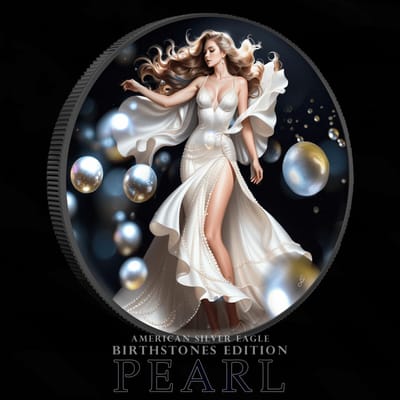 2025 Birthstones June PEARL 1 oz. Silver Eagle