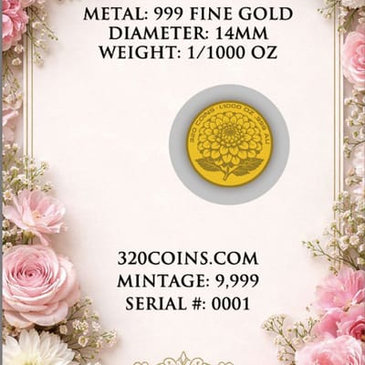 Pretty in Pink 1/1000 oz Gold Round - additional view