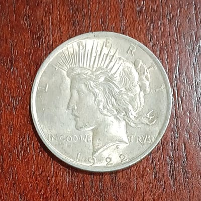 1922-P Peace Dollar Coin 90% Silver AU Luster!