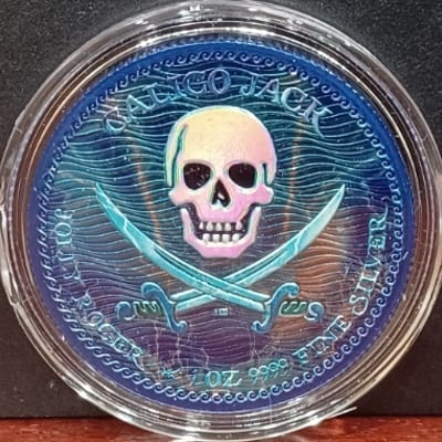 🏴2022 Niue CALICO JACK Holo Storm 1oz Silver Coin - additional view