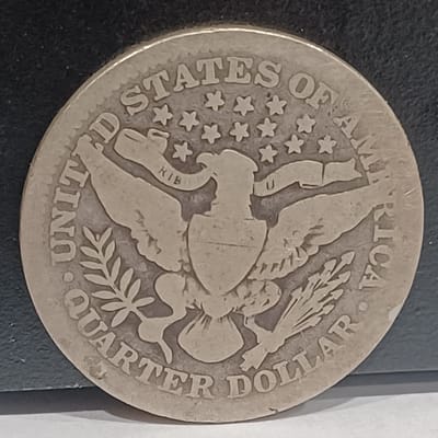 1903-P Barber Quarter 90% Silver Vintage US Coin - additional view