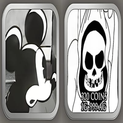 Mickey Mouse Haunted House 1 Gram Silver Bar .999 - additional view