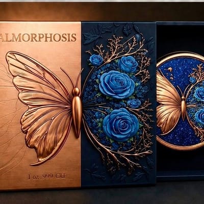"Metal"morphosis Butterfly 1 oz Copper Round Color