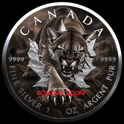 COMING SOON 2026 Maple Leaf 1oz Silver Coin COUGAR