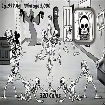 Mickey Mouse Haunted House 1 Gram Silver Bar .999 - additional view