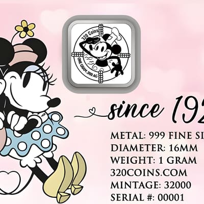 Mickey Steamboat Love 1g Silver Bar - additional view