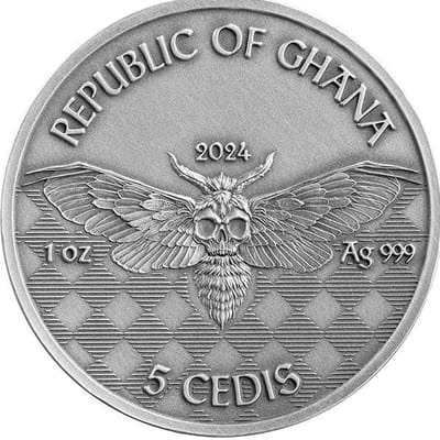 2024 Ghana Biker Memento Mori 1oz Silver Coin TWC - additional view