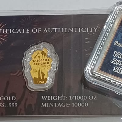 USA 250 Years 1/10oz Silver 1/1000oz Gold Liberty - additional view