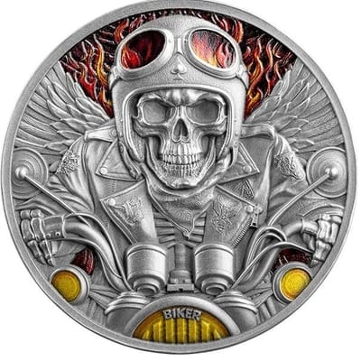 2024 Ghana Biker Memento Mori 1oz Silver Coin TWC