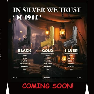 2026 3D M1911 Pistol Liberia 8g Silver Coin
