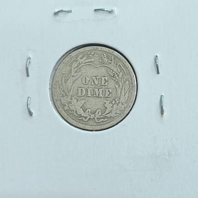 1909-P Barber Dime 90% Silver US Coin - additional view