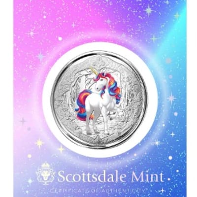 2024 Fiji Unicorn BLOSSOM 1 oz Silver Color Coin - additional view