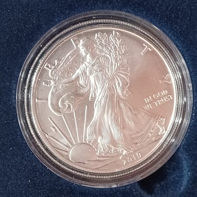 2019-W 1oz American Silver Eagle Burnished Boxed - additional view