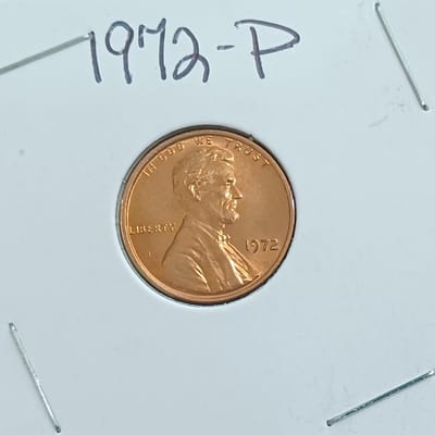 1972-P Lincoln Memorial Penny AU 1 Cent Pennies