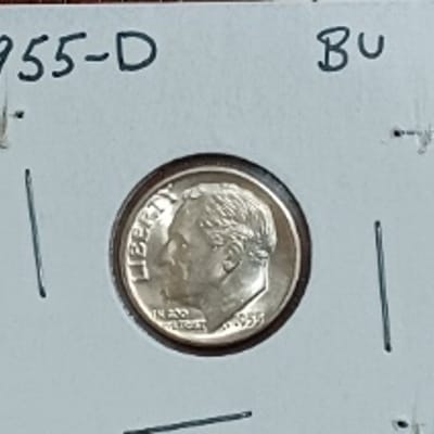 1955-P-D-S Roosevelt Dimes 90% Silver BU