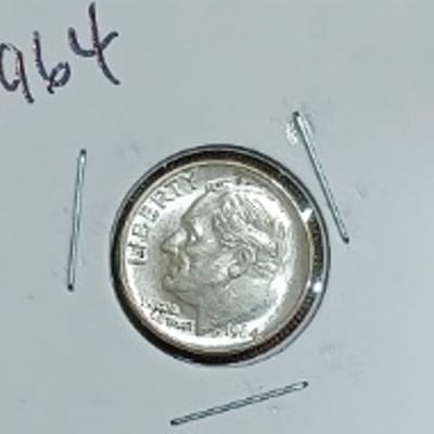 1963-D 1964-P-D Roosevelt Dimes 90% Silver Coins