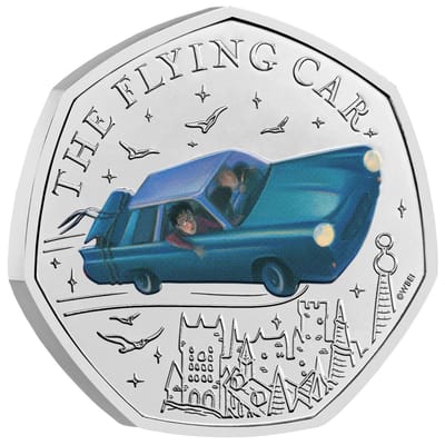 2025 Harry Potter The Flying Car 50p BU Color Coin - additional view