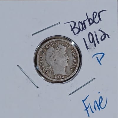 1905, 1909, 1912 Barber Dimes