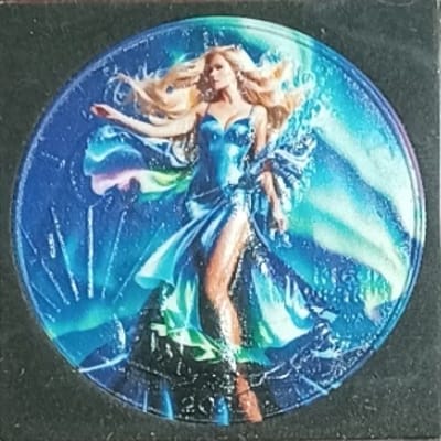 2025 ASE 1 oz. Silver Aurora Polar Sky Colorized