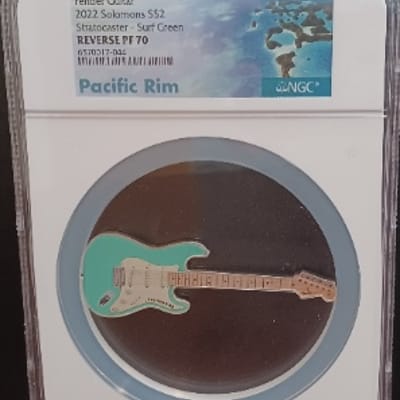 🎸 2022 Fender Stratocaster Green 1oz Silver Coin