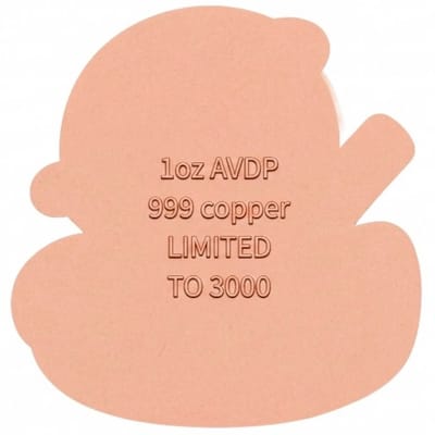 🦆 Ninja Duck 1 oz .999 Copper Medal Great Gift 🎁 - additional view